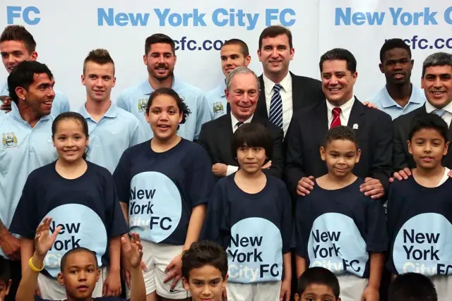 Mayor Bloomberg at the announcement of NYC FC